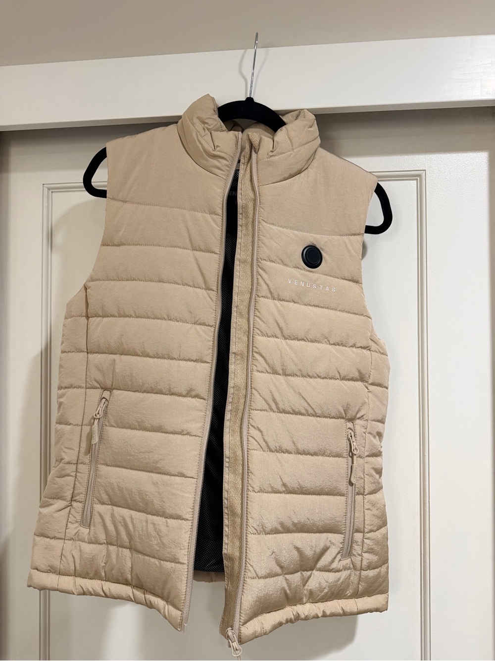 NWOT Venustas Heated Vest with Battery Lightweight Quilted Puffer Beige Size S